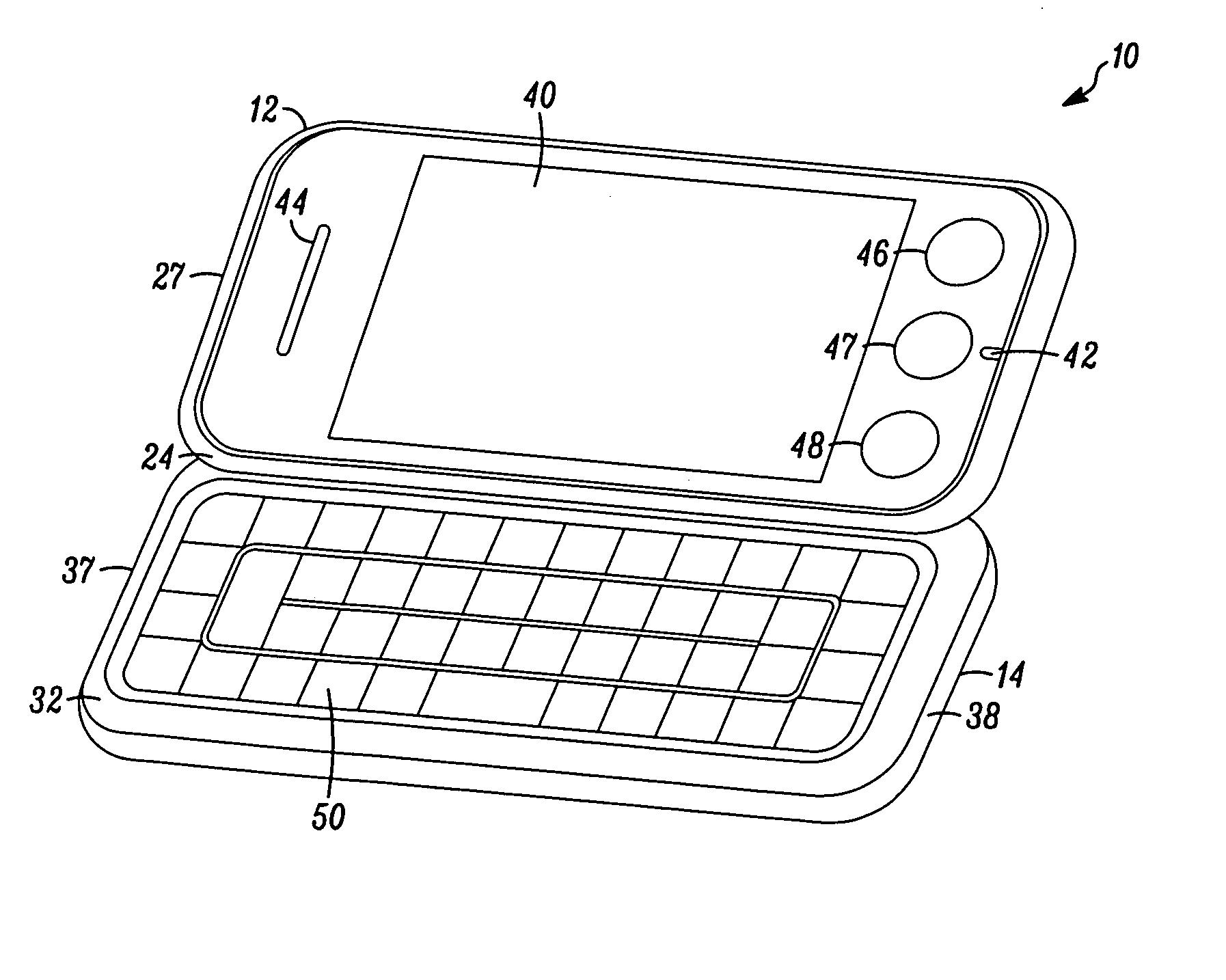 Electronic device having a clamshell configuration