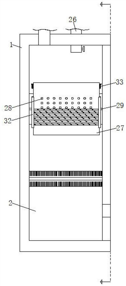 Sewage treatment device for adjusting filtering efficiency based on water pressure