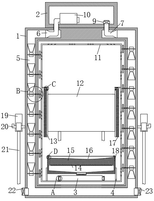 Internal self-heat-dissipation structure of new energy automobile charging pile