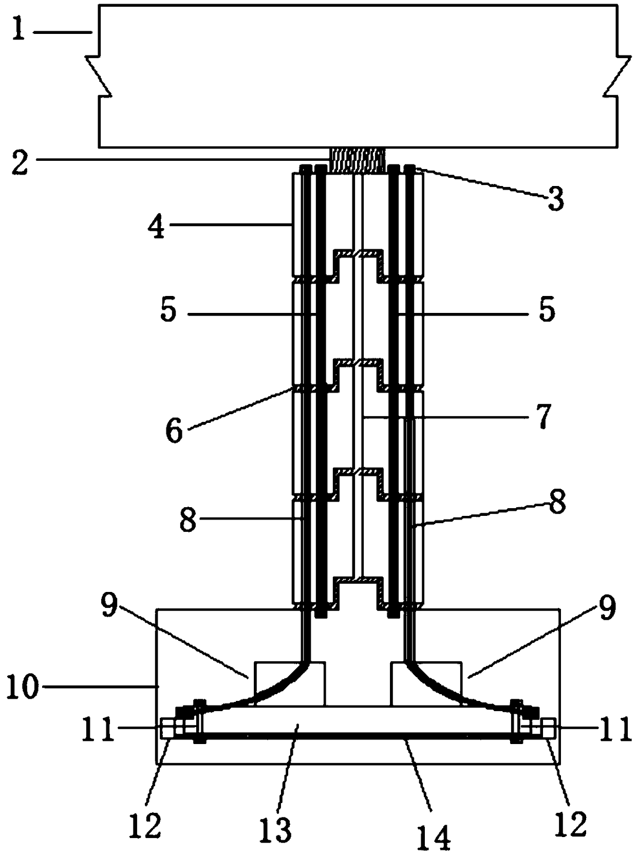 Replaceable prefabricated shock-absorbing pier