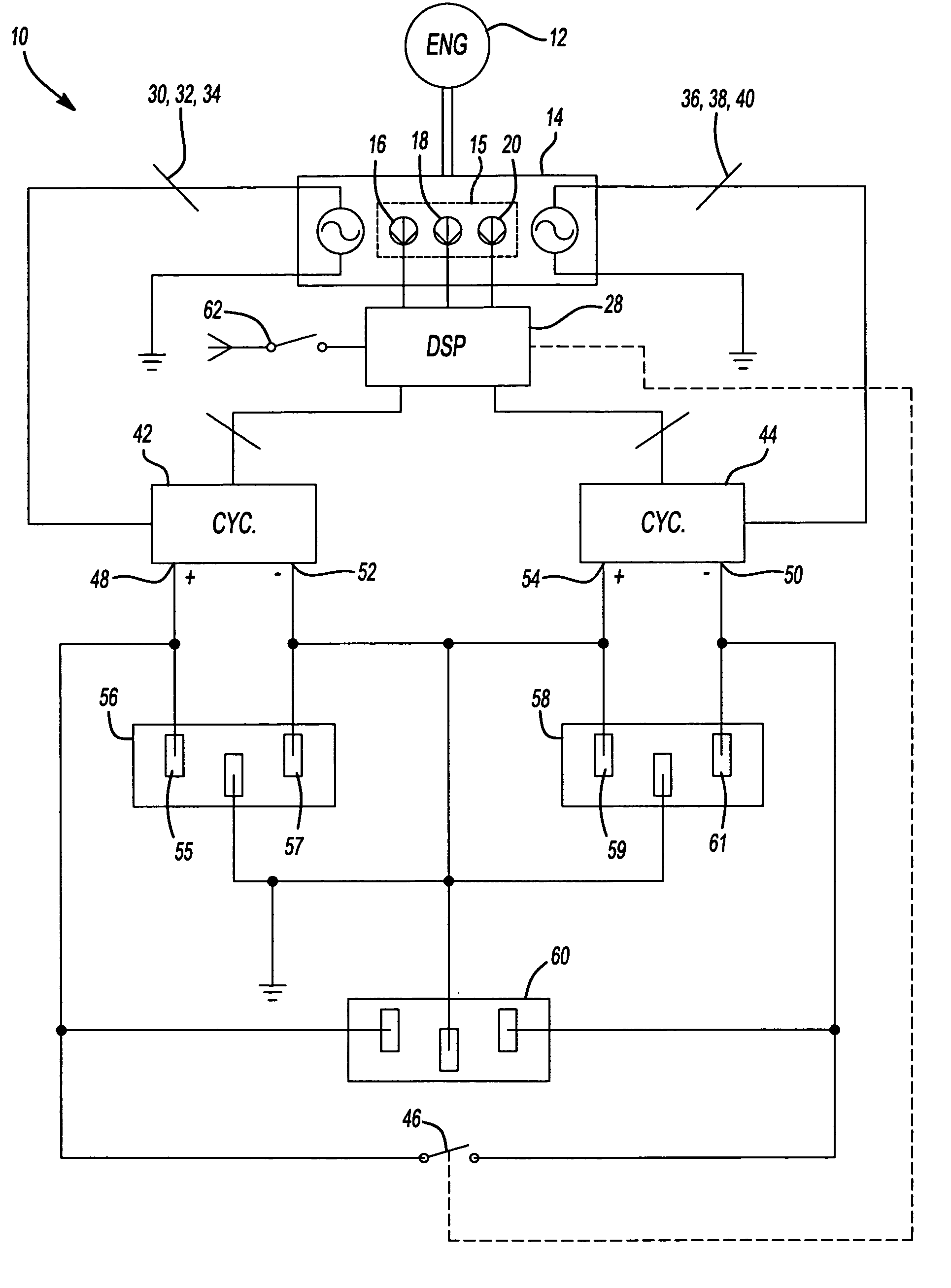 Generator with dual cycloconverter for 120/240 VAC operation