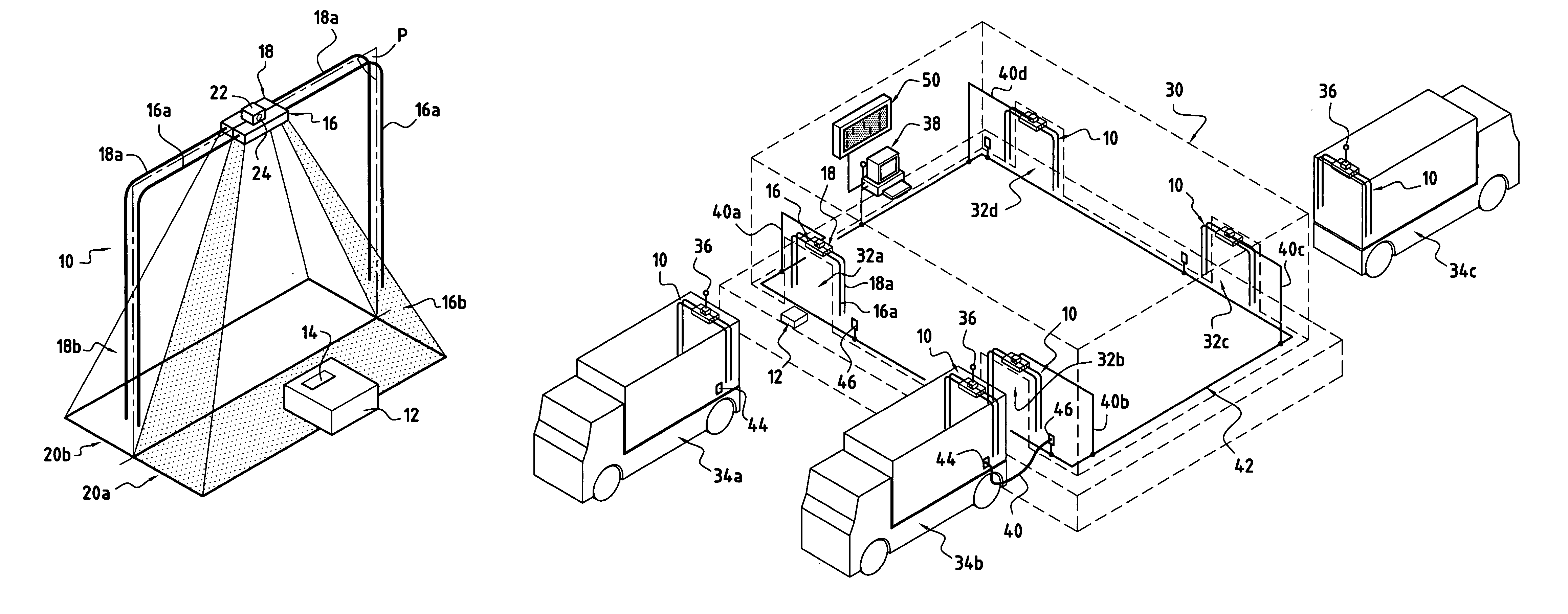 Detector system for detecting the direction in which an item passes through a determined boundary zone