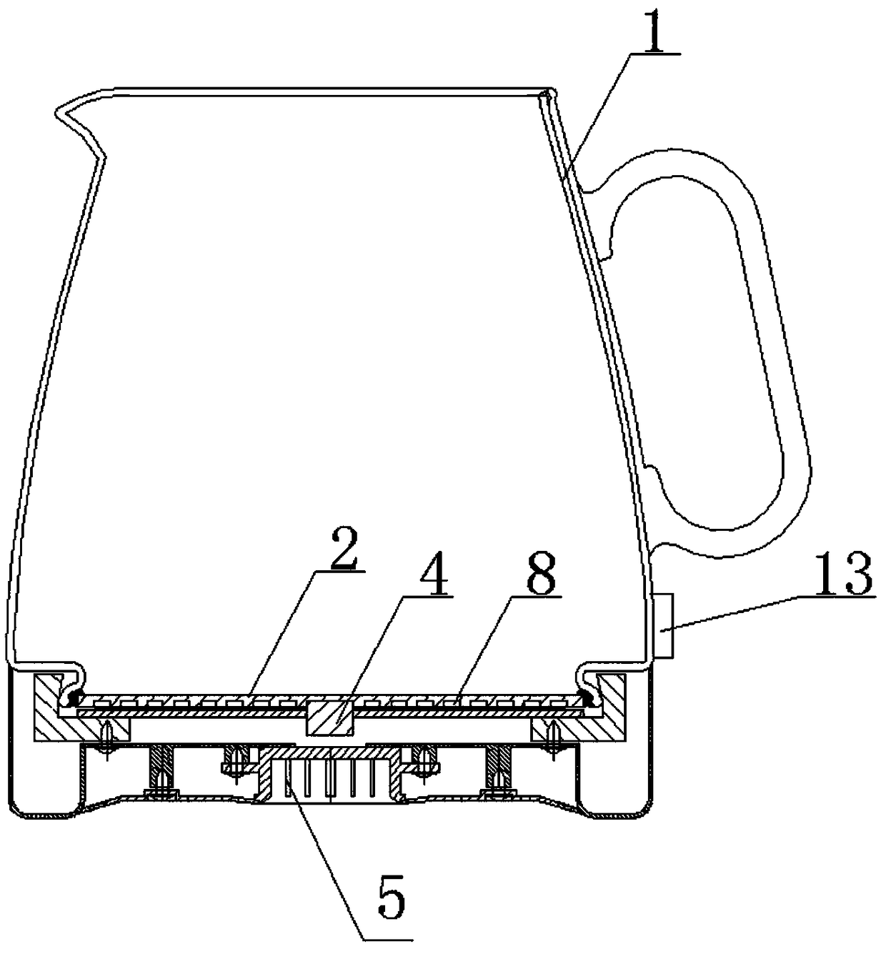 Electromagnetic heating all-glass kettle capable of achieving automatic temperature control and energy conservation