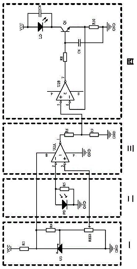 Laser device wide-temperature circuit