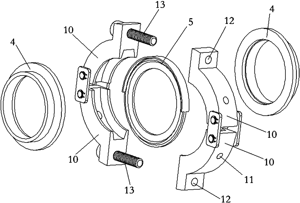 Chain type clamp for butt joint of vacuum flanges, mounting tool and mounting method of chain type clamp