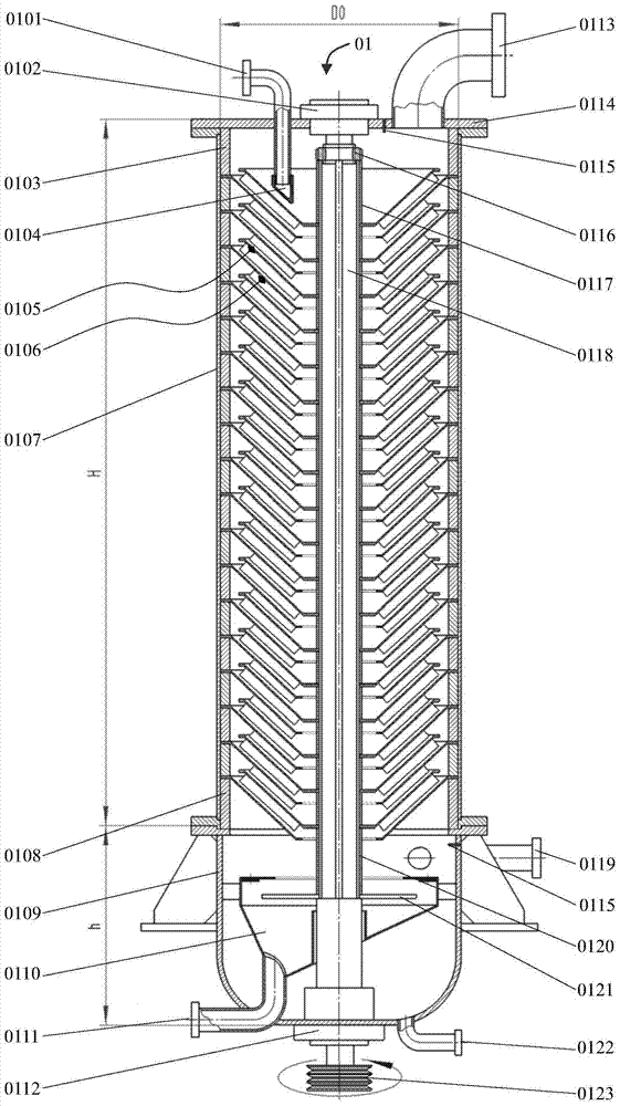 A low-temperature evaporation device for multi-layer disc centrifugal and gravity film formation and differential decompression