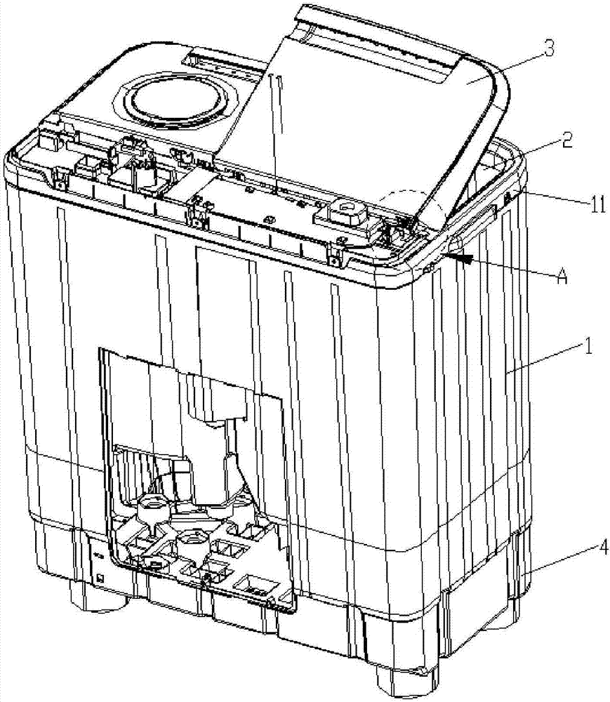 Washing machine with pedaled cover opening function