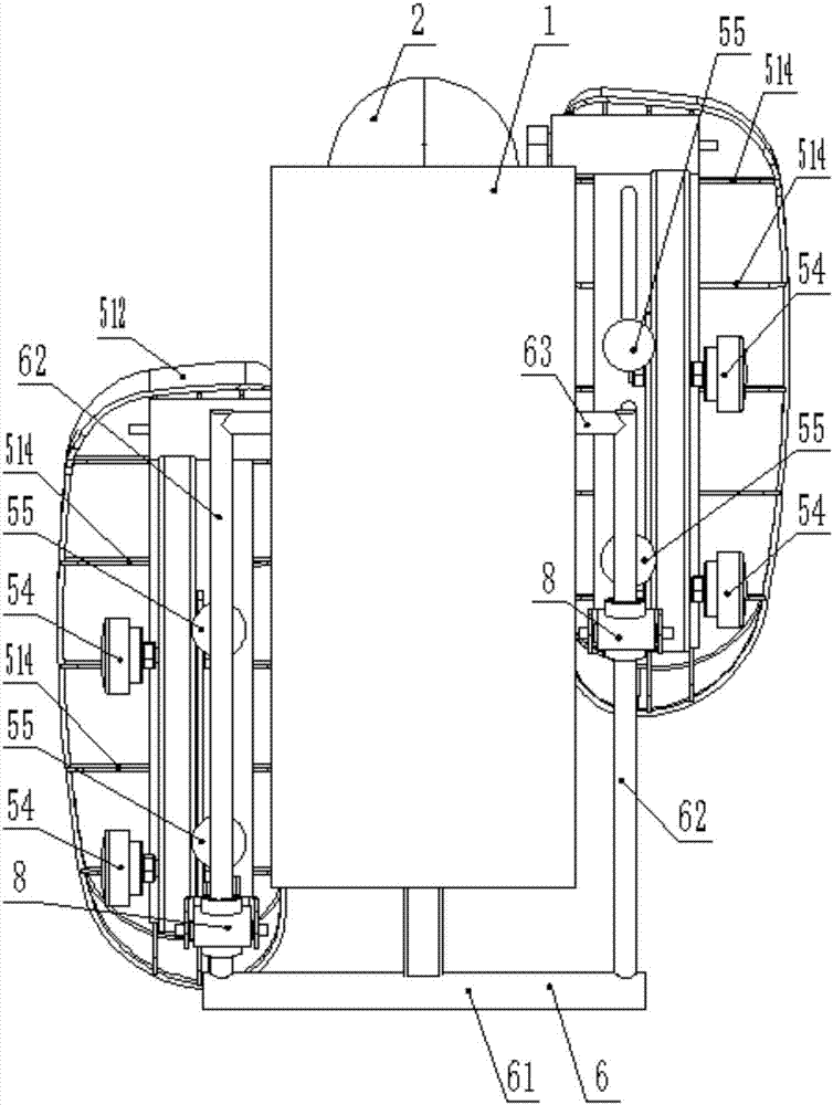 Adjustable leg and foot motion device of recovery machine