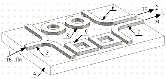 Double-right-angle corner waveguide-shaped terahertz wave polarization beam splitter