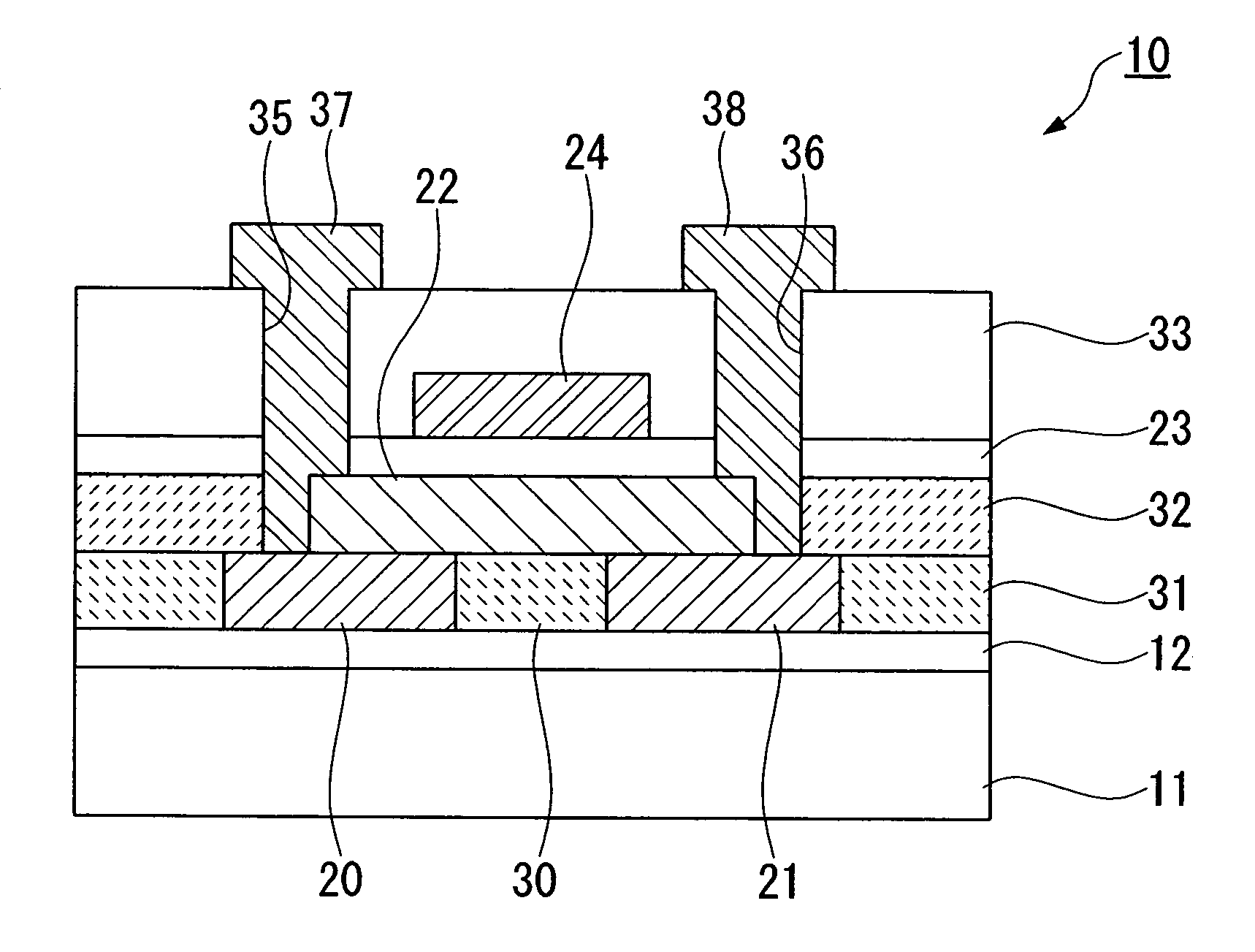 Transistor, integrated circuit, electro-optic device, electronic instrument and method of manufacturing a transistor