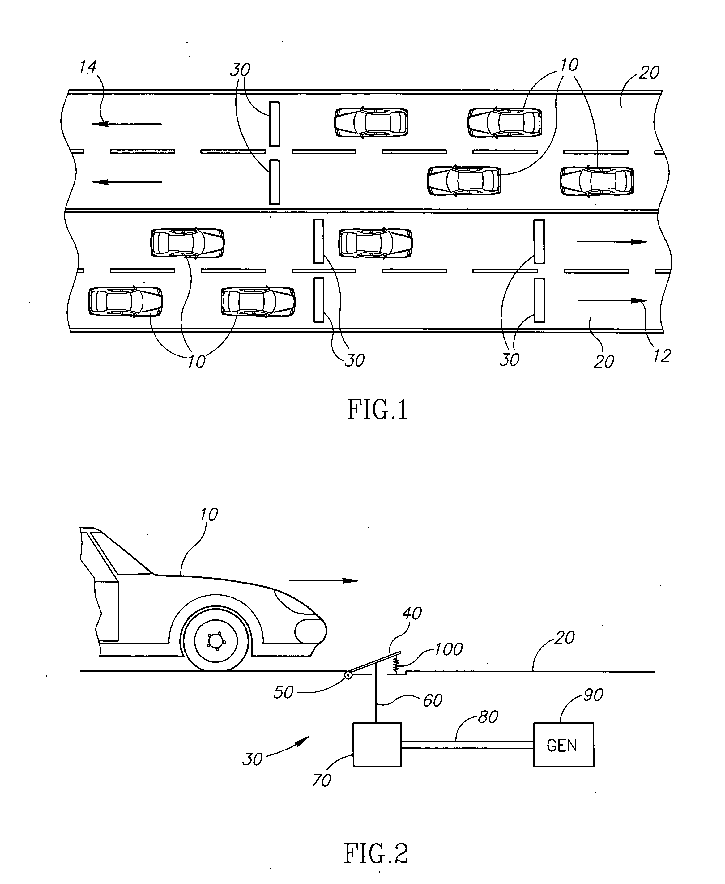Hydraulic roadbed electricity generating apparatus and method