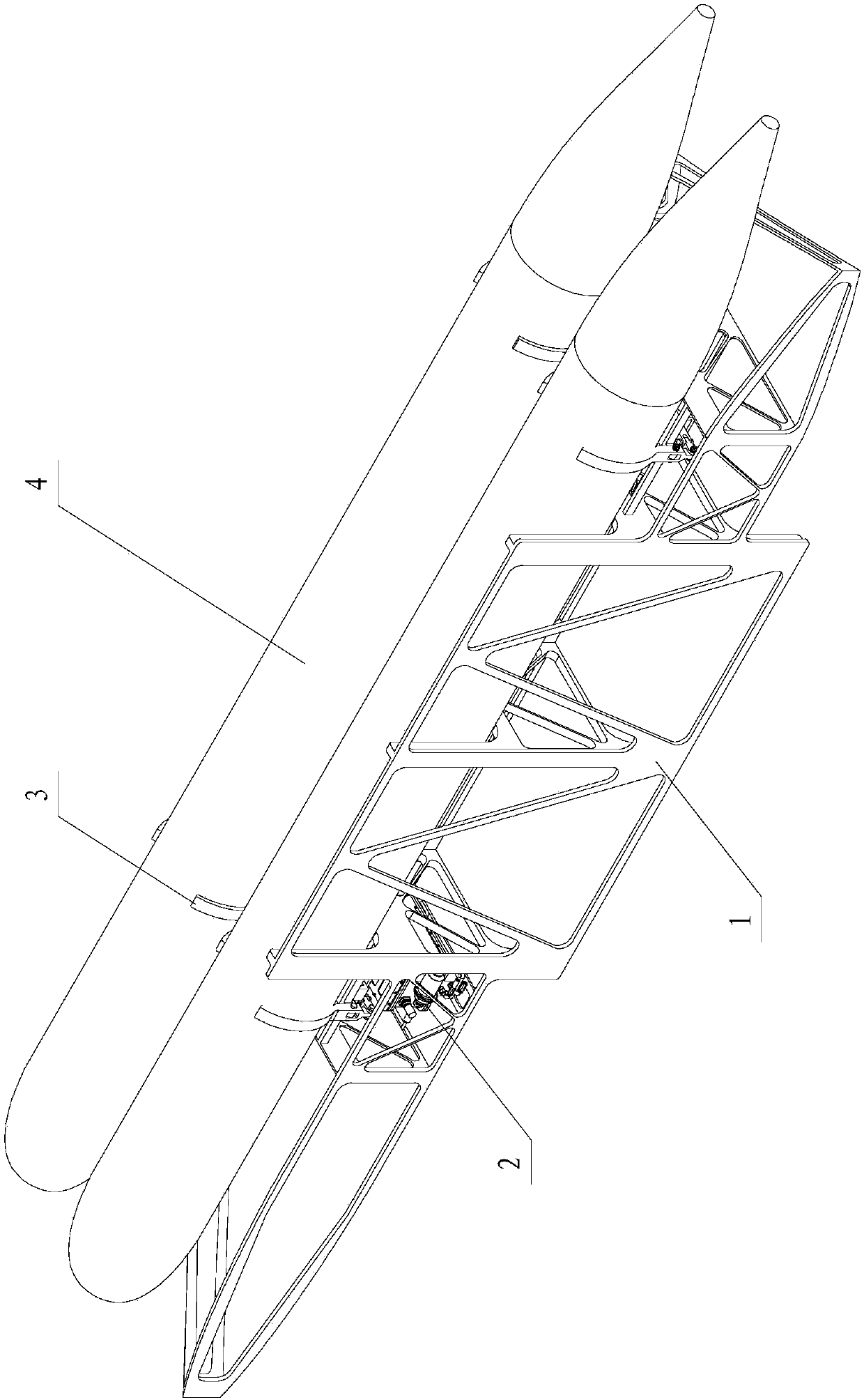 Heavy load carrying and releasing device for UUV