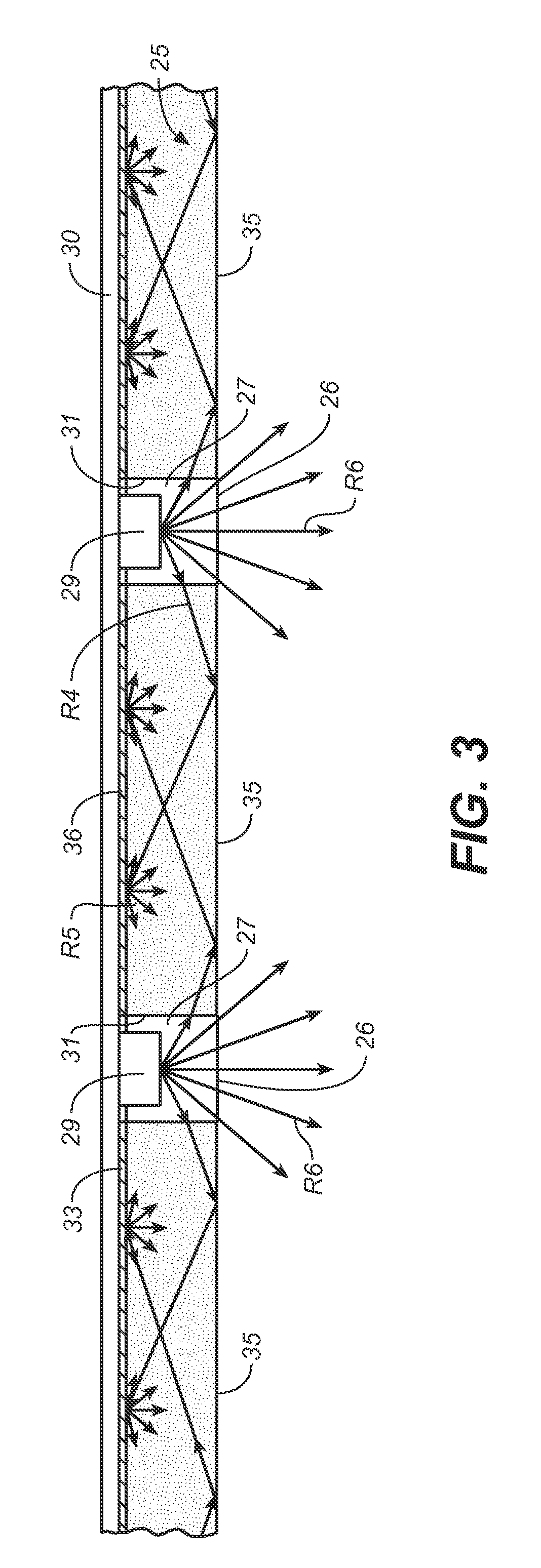 Optical system and method for managing brightness contrasts between high brightness light sources and surrounding surfaces