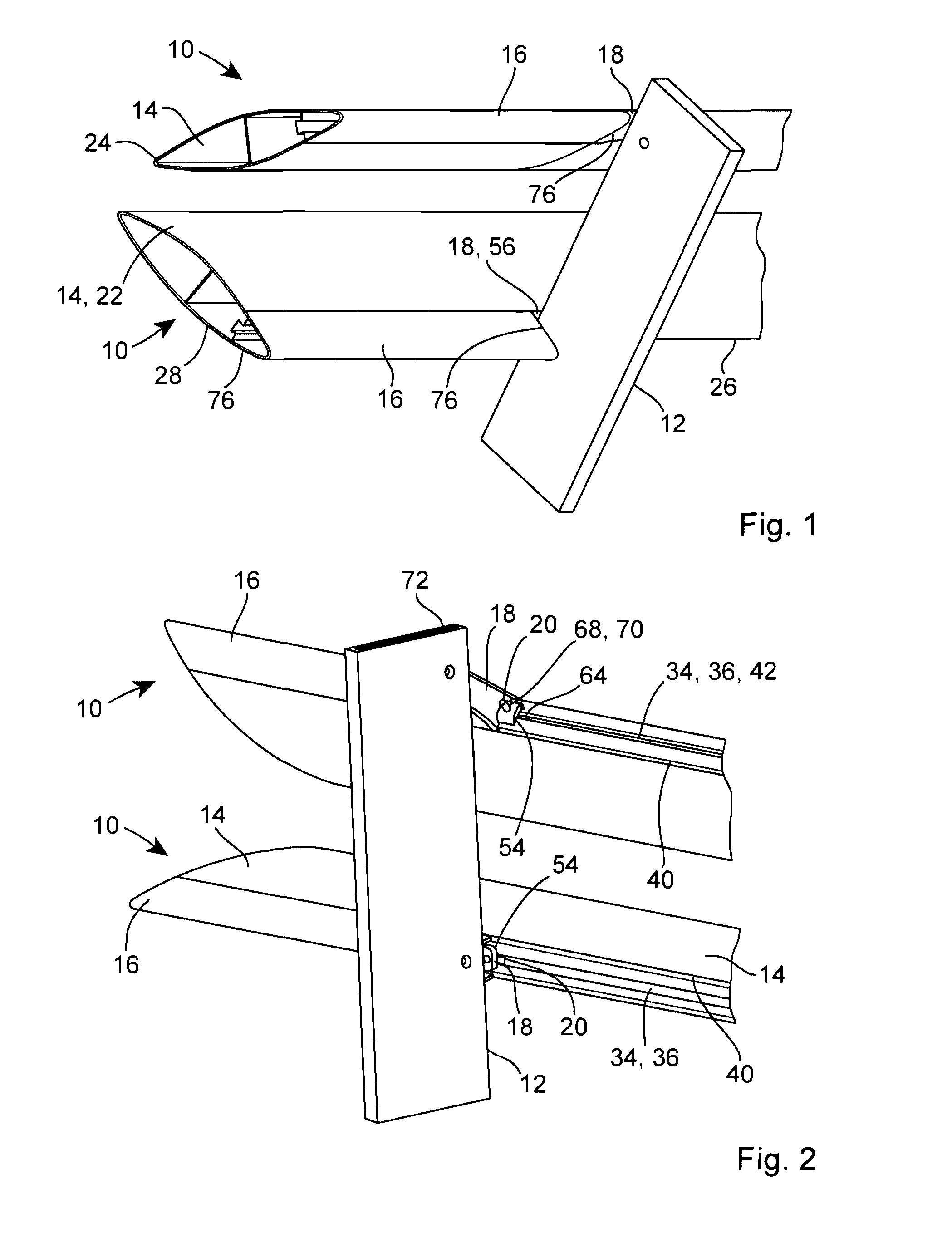 Solar-shading assembly with hidden fastening device