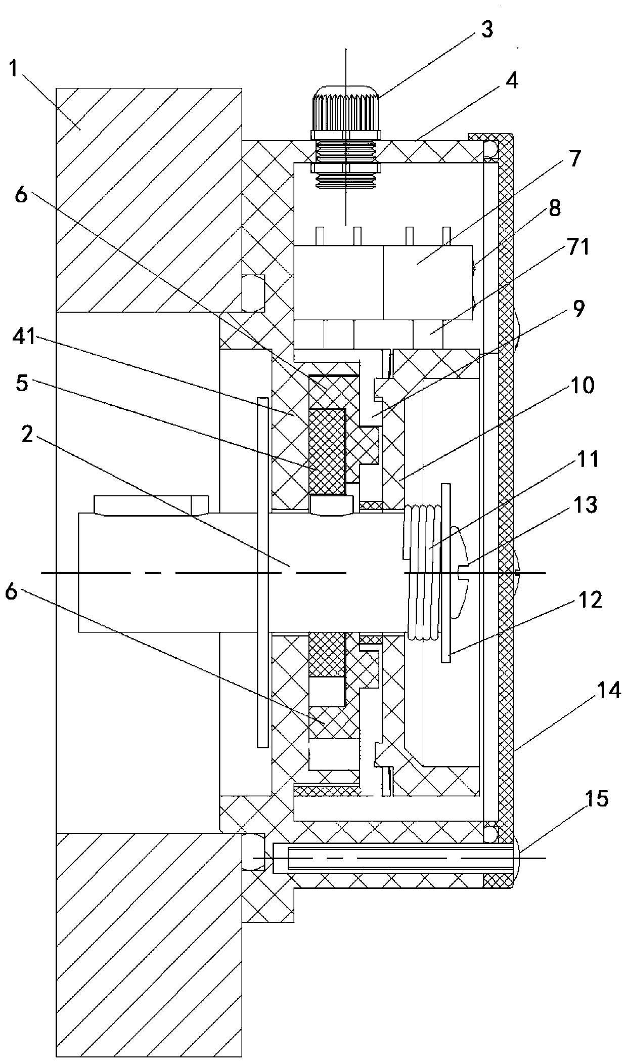 Built-in limiting device for slewing bearing and capable of adjusting angle range and application of built-in limiting device