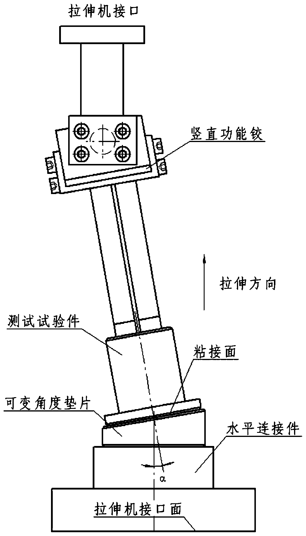 Optical epoxy glue bonding strength test method and device for reflector