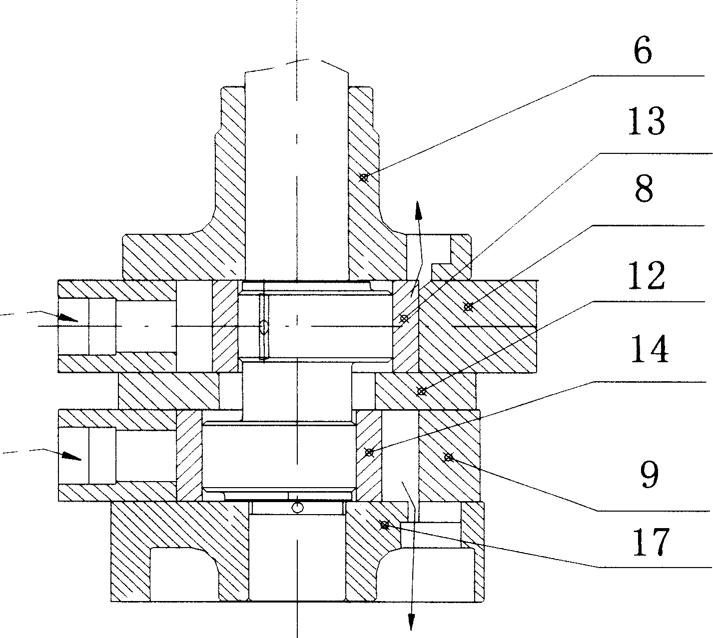 Rotary dual-cylinder compressor using exhaust middle partition board