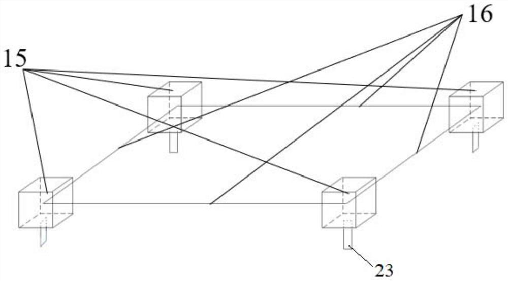 Sling swing angle detection device and sling bridge crane