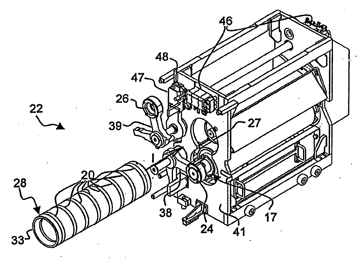 Waste stripping unit with simplified tool change for a packaging production machine