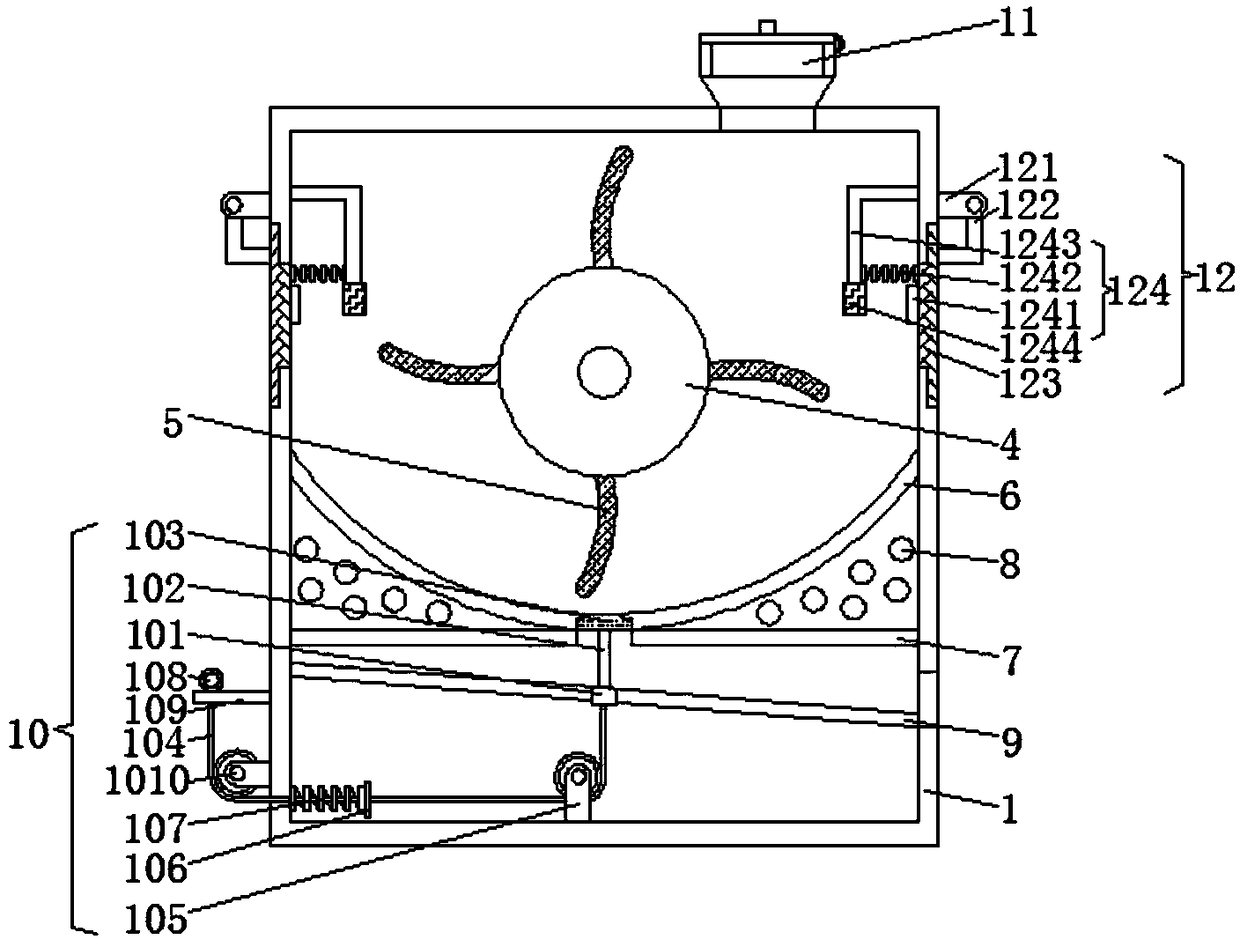 Automatic stir-frying device for Chinese chestnuts