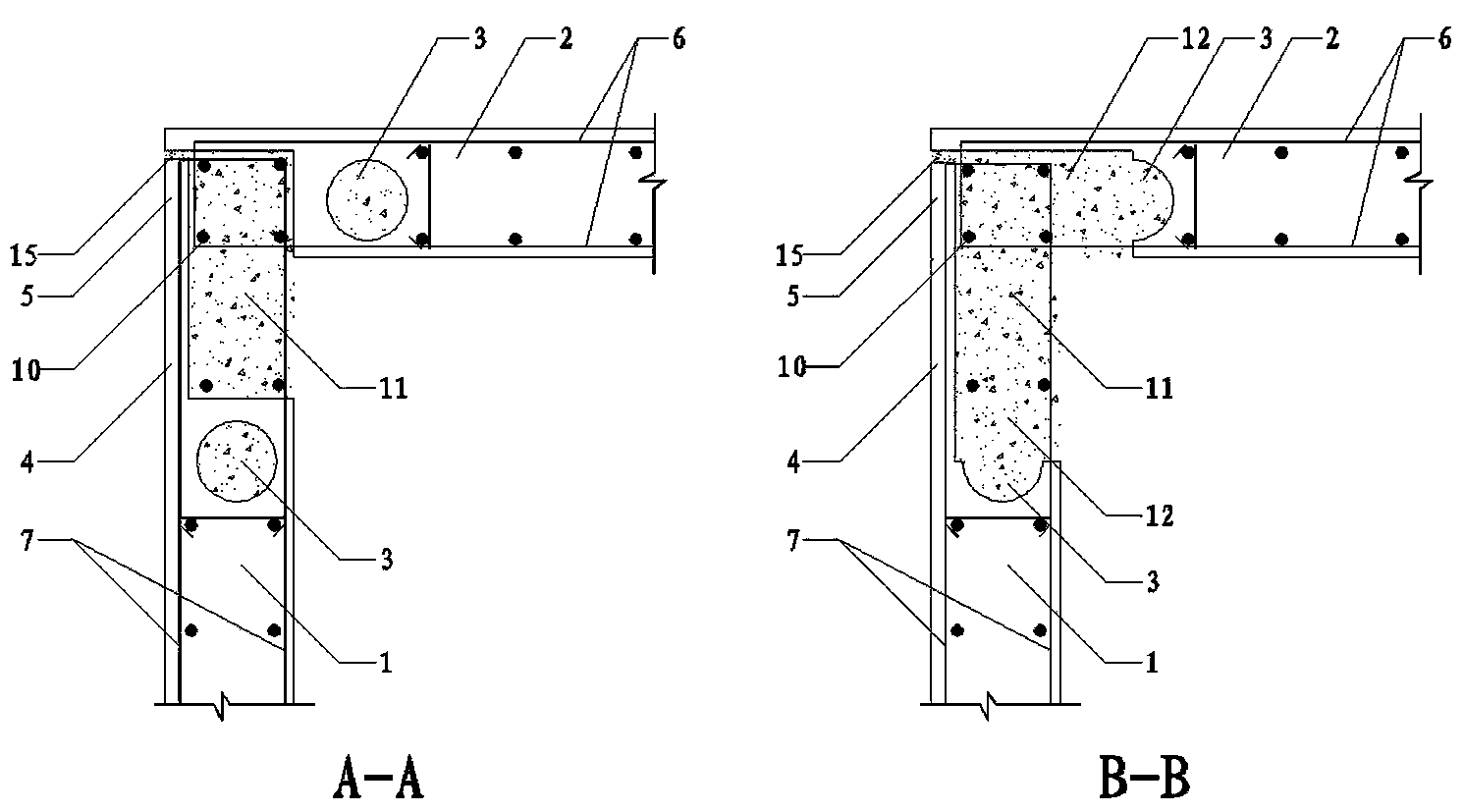 L-shaped prefabricated concrete wall connection joint