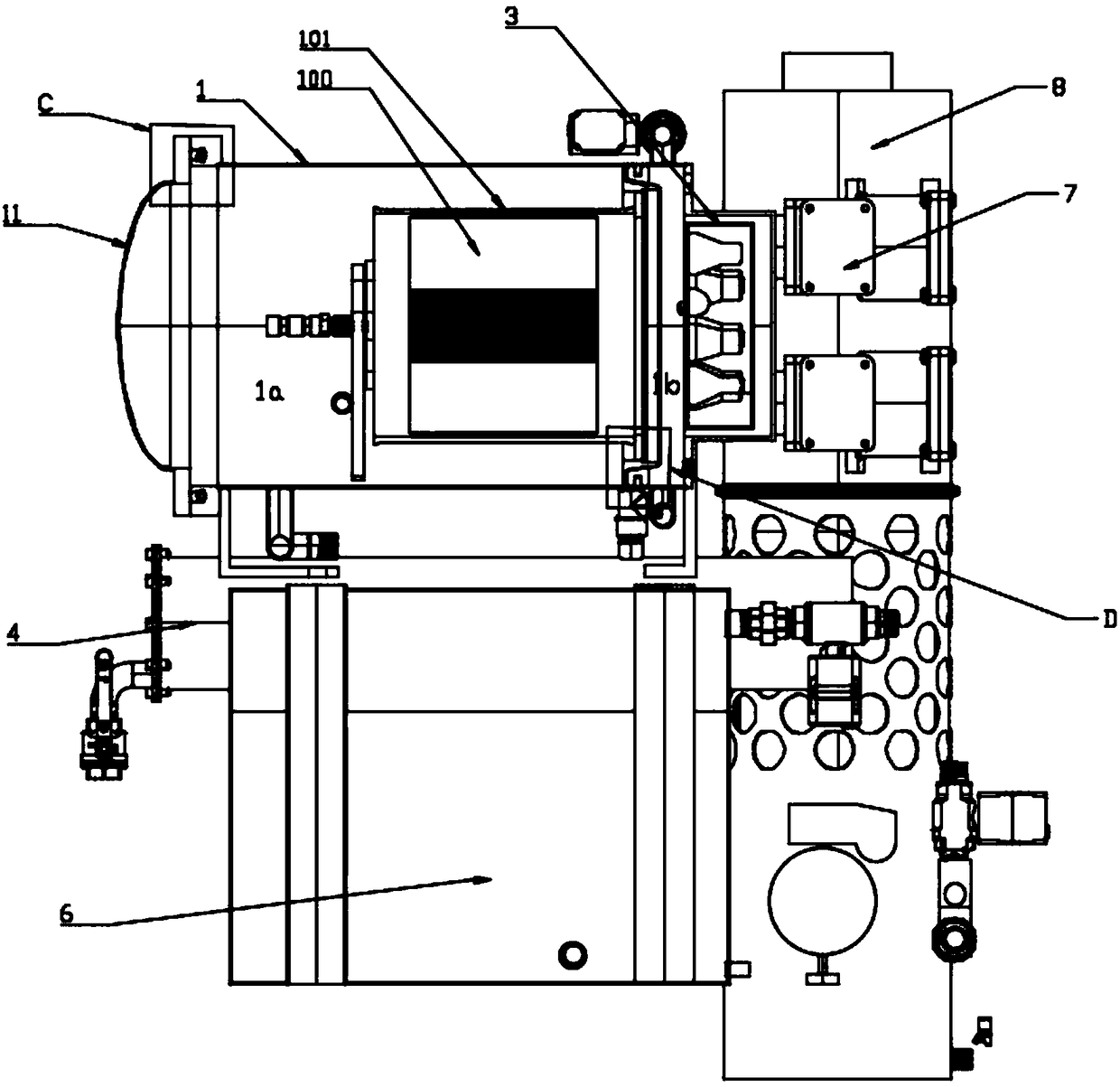 DPF (Diesel Particulate Filter) installing frame of DPF cleaning device