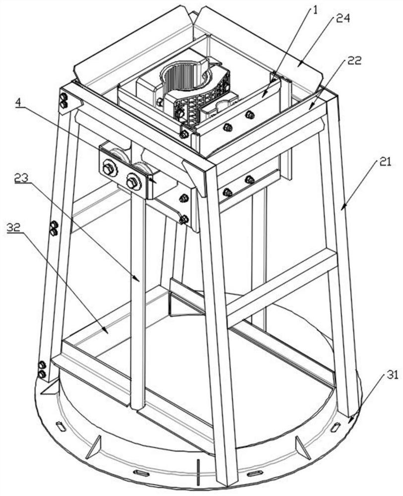 Split type twisted cable twist stopping device and assembling method