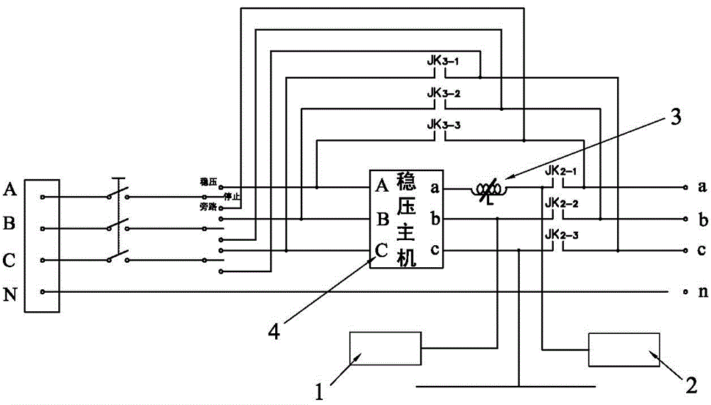 Novel three-phase induction type voltage balance voltage stabilizer