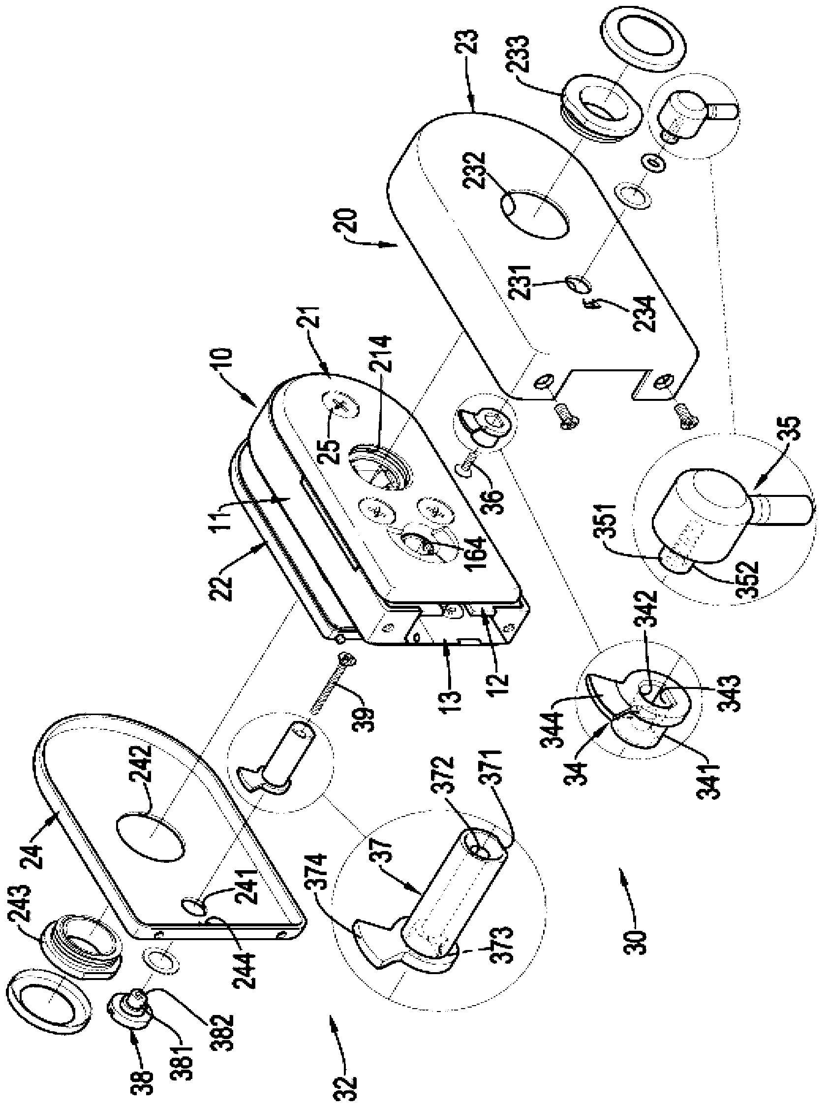 Conveniently replaced lock for doors in left and right and inward and outward opening and installing directions