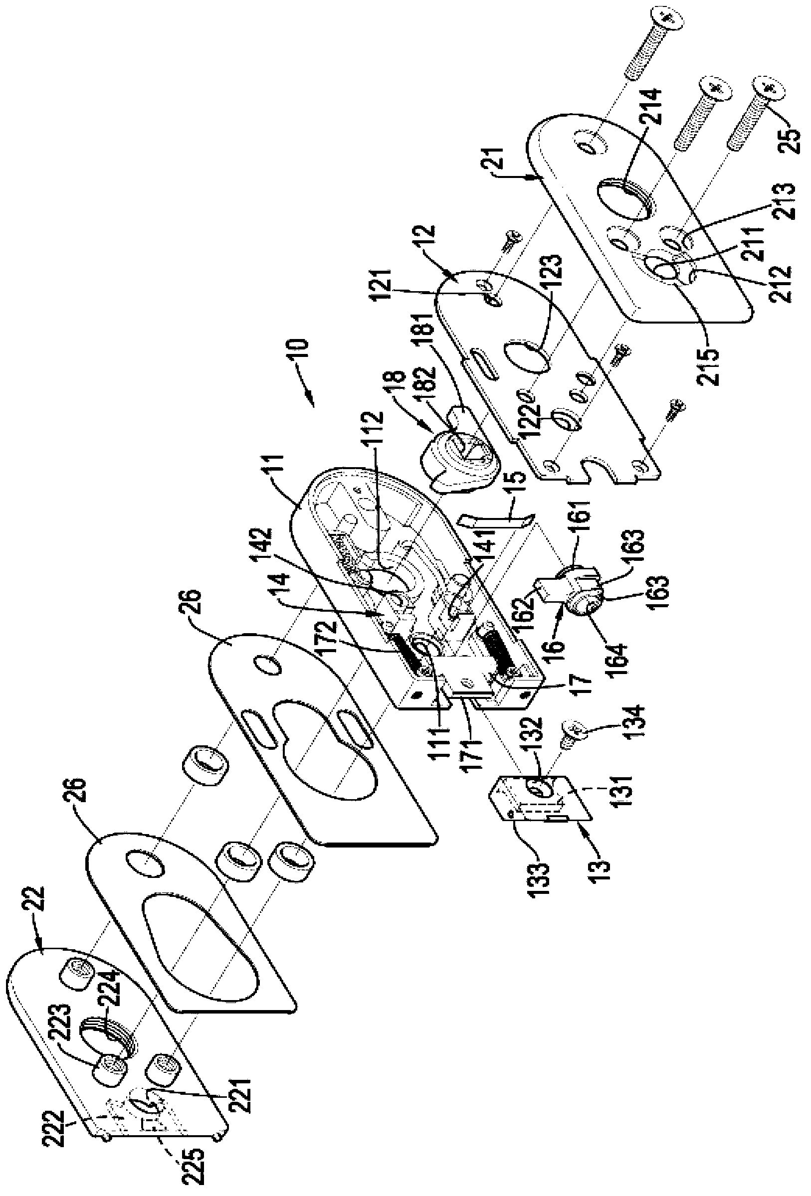 Conveniently replaced lock for doors in left and right and inward and outward opening and installing directions