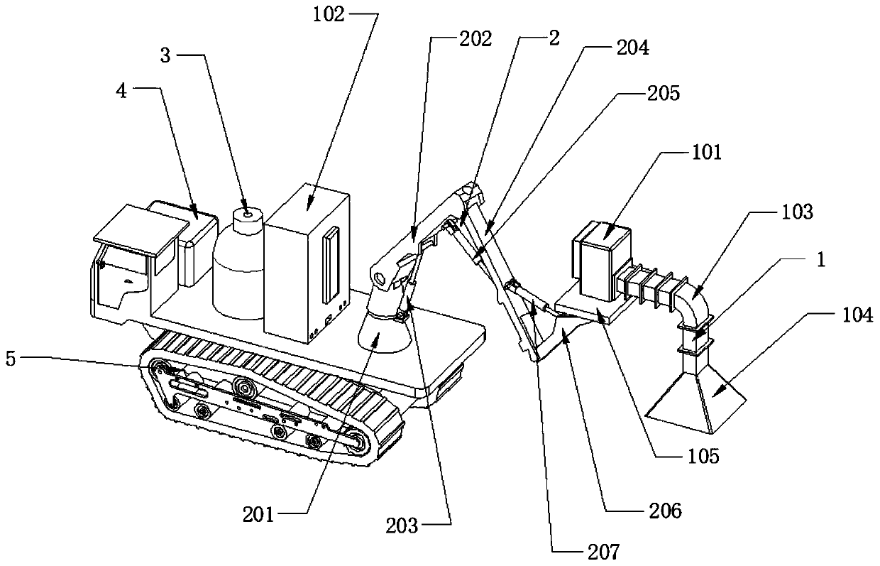 Microwave curing equipment for beach surface of uranium tailing pond