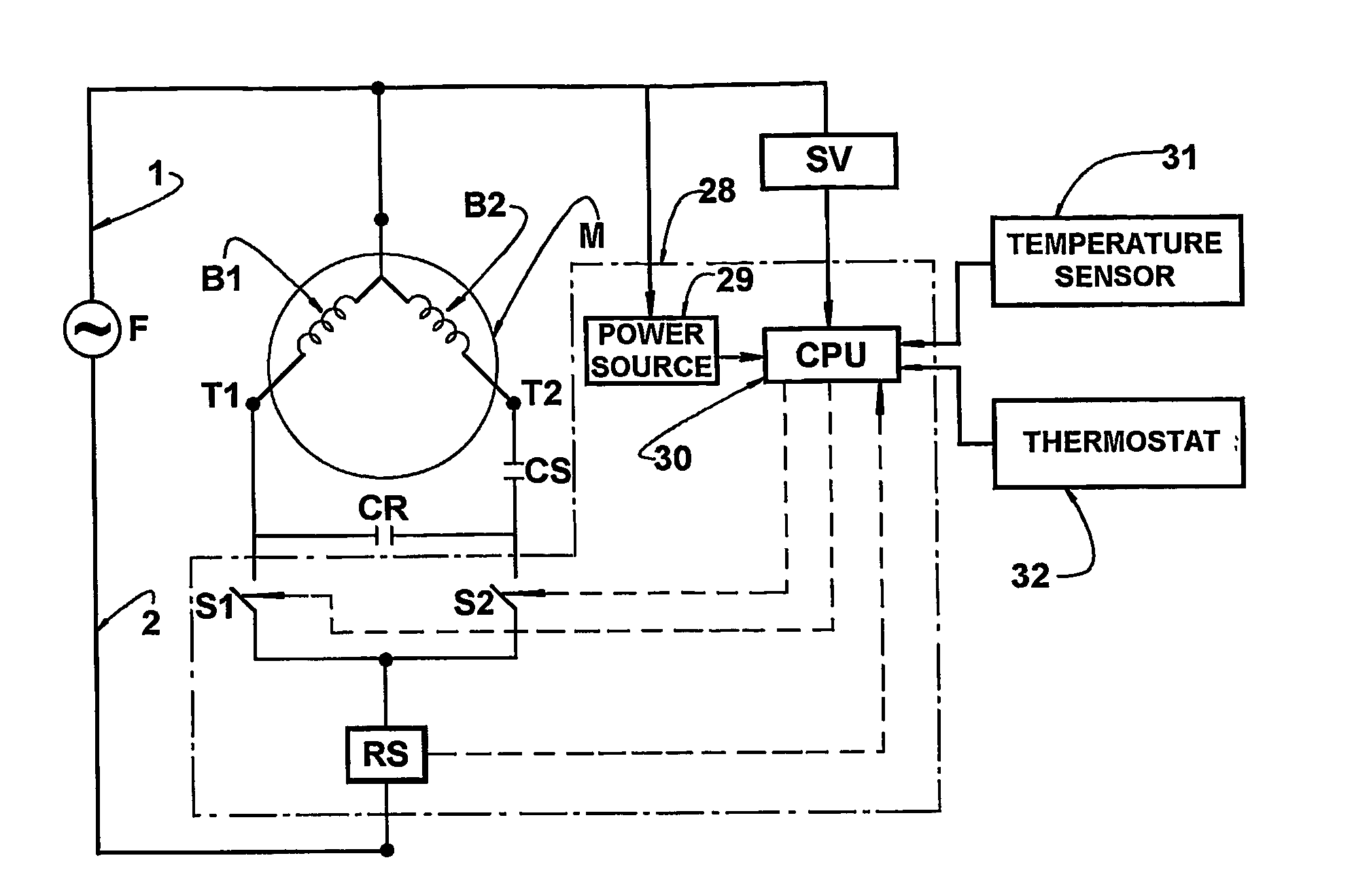 Starting device and starting method for a single-phase induction motor