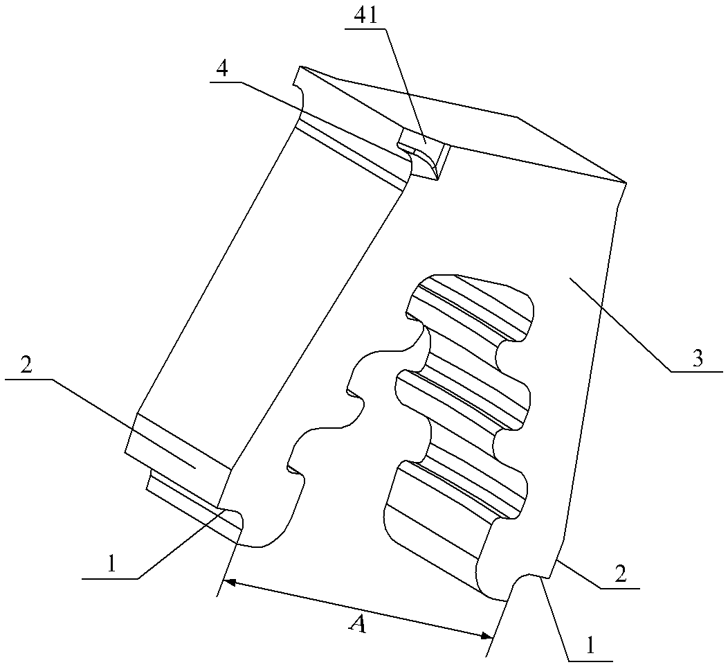 Tool for measuring position of back-cut angle slope position of mushroom-type root