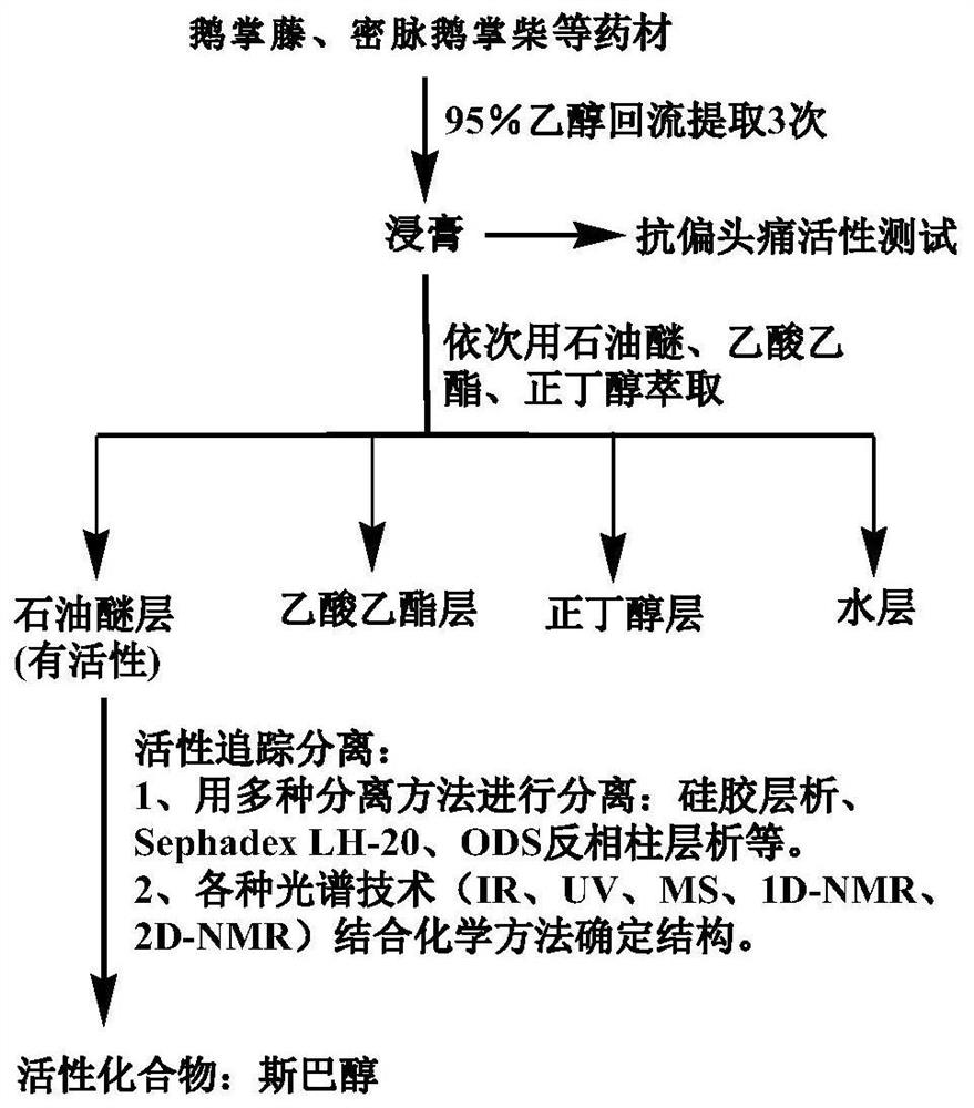 Application of spathulenol to preparation of anti-migraine drug