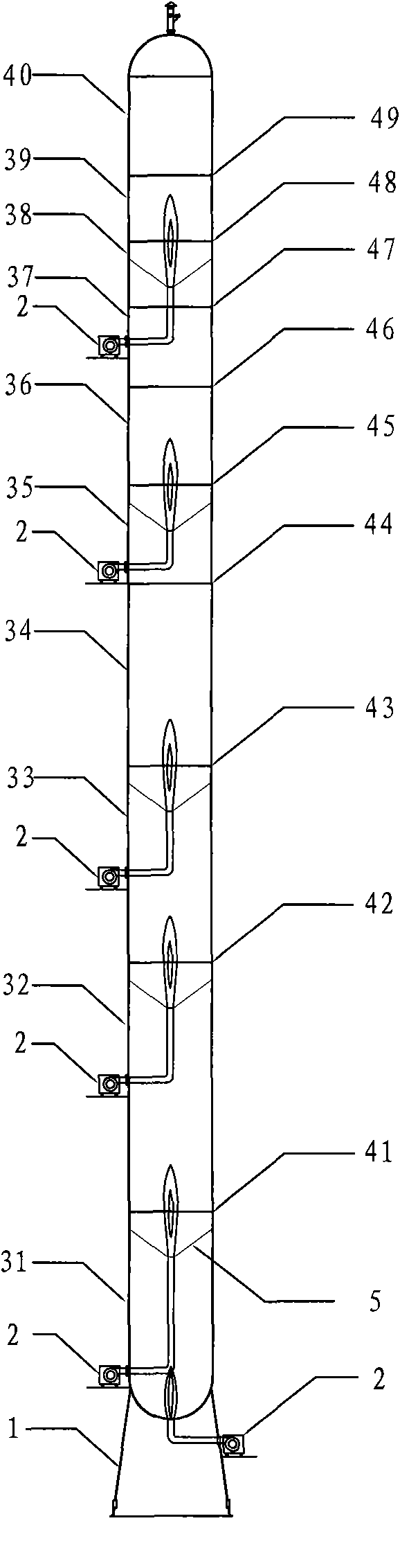 In-situ piecewise heat treatment method of large pressure container