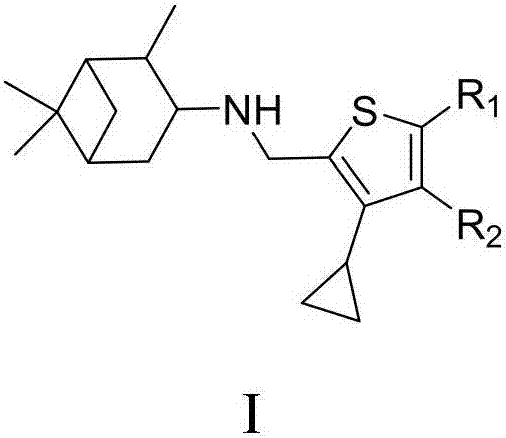 Cyclopropyl substituted thiophene naphthene amine type compound and application thereof