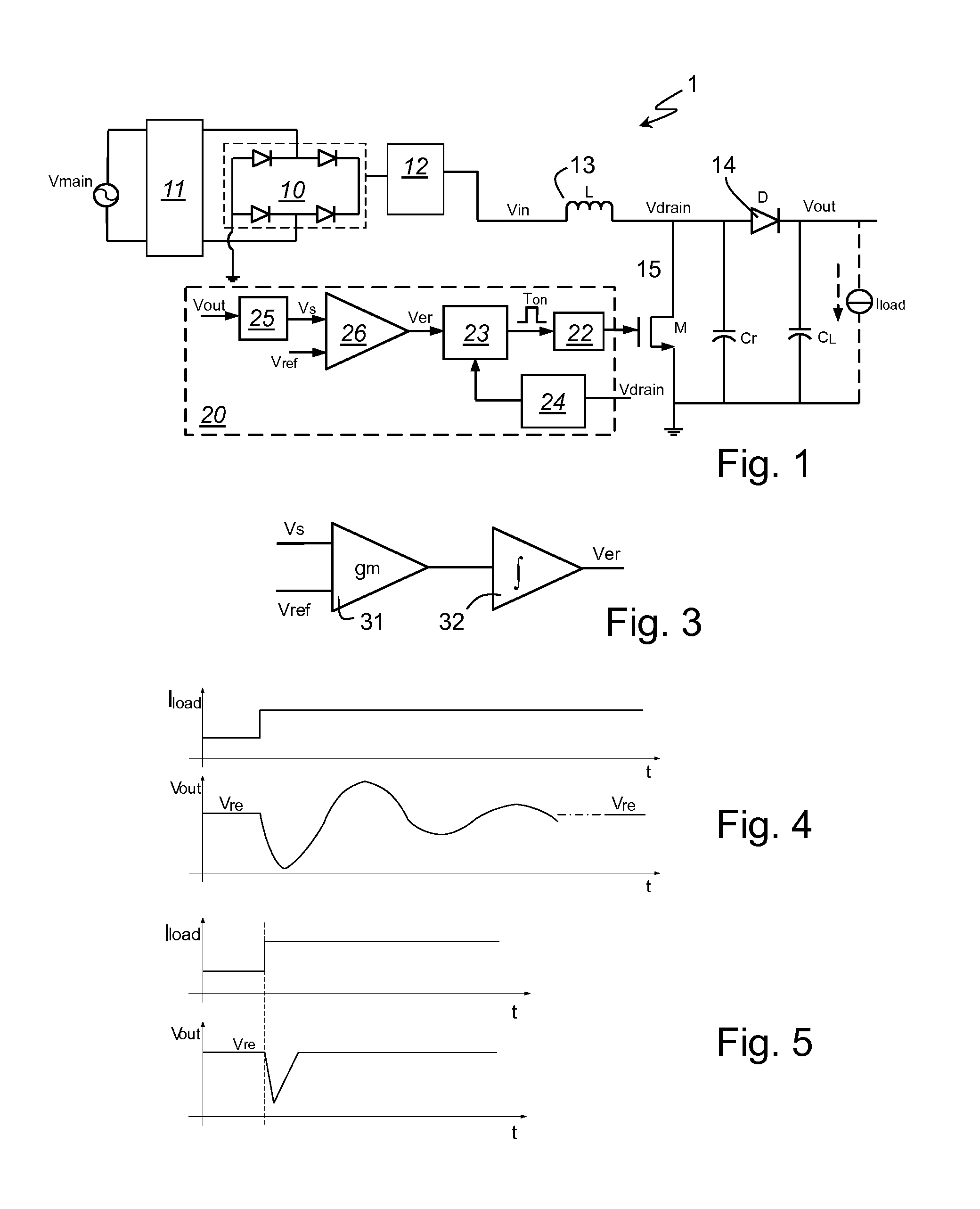 Power factor controller with error feedback, and a method of operating such a power factor controller
