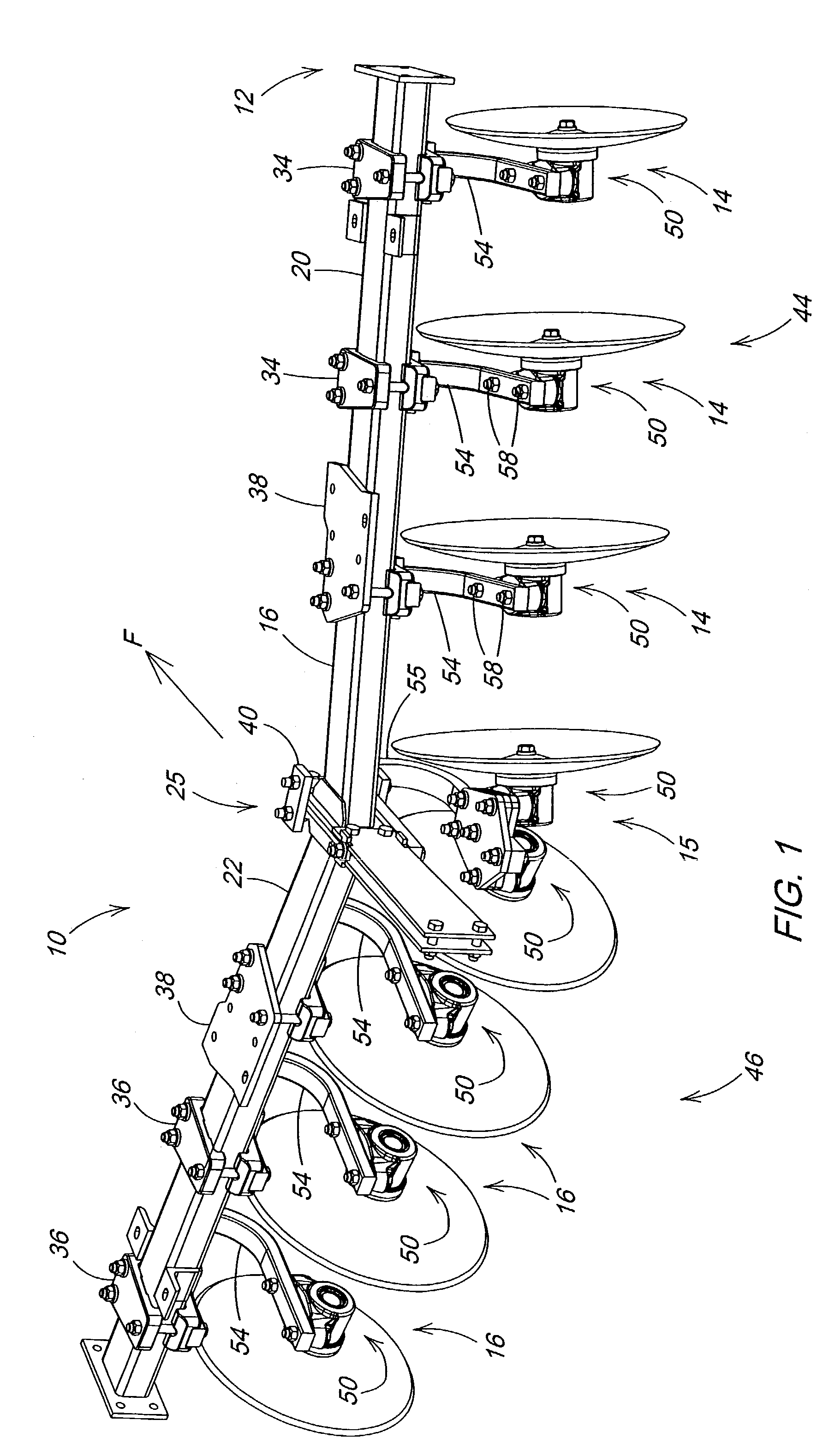 Disk blade bearing hub assembly