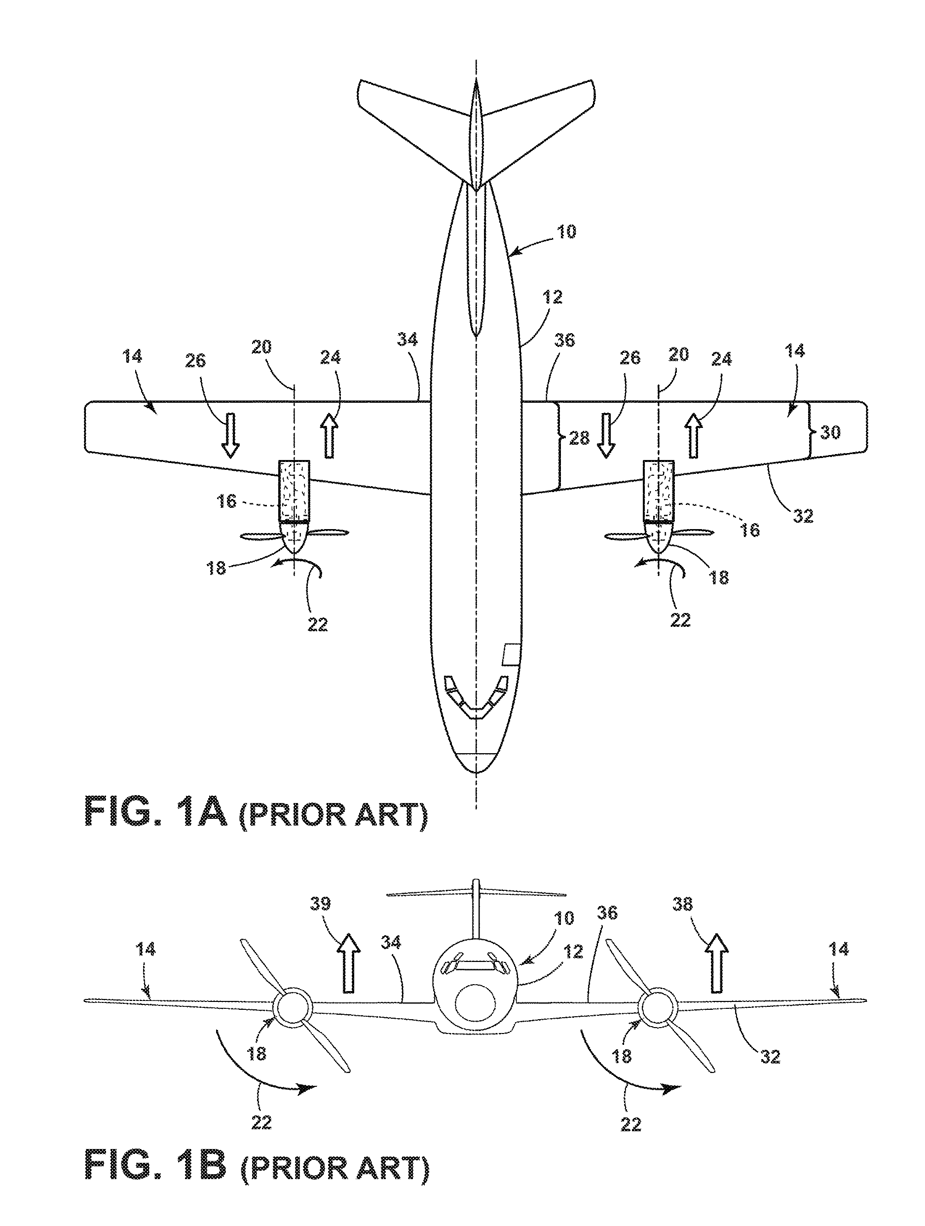 Aircraft and method of countering aerodynamic effects of propeller wake