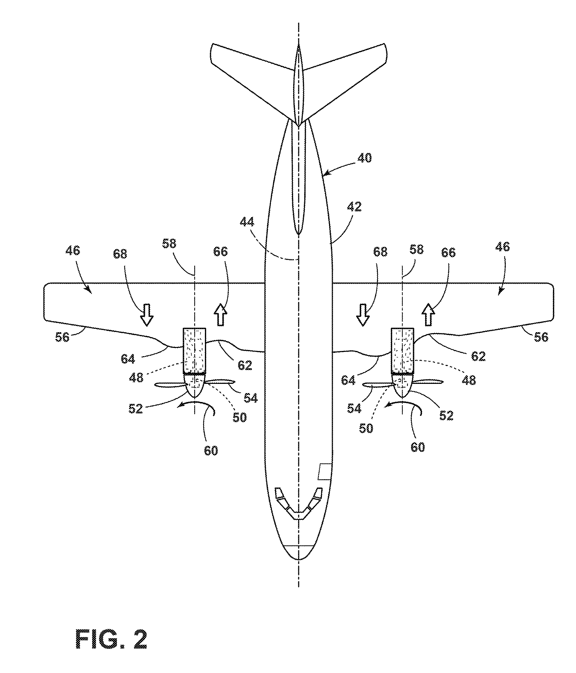 Aircraft and method of countering aerodynamic effects of propeller wake