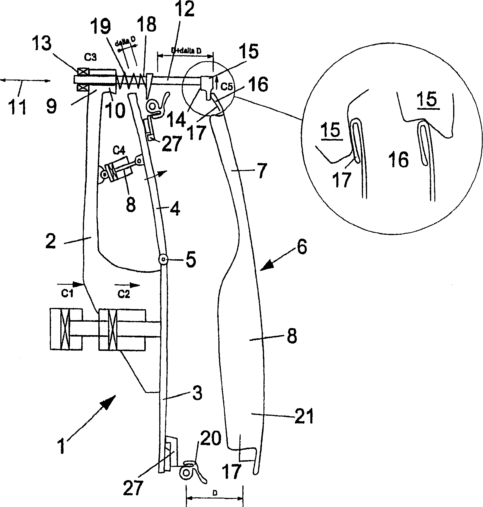 Device for mounting sealing strips on vehicle doors