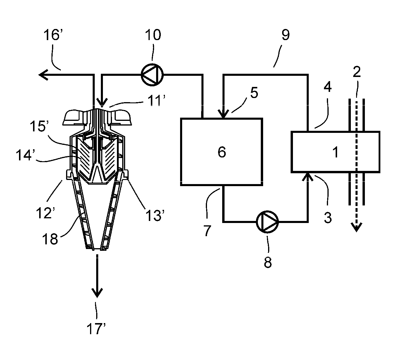 Cleaning apparatus for gas scrubber fluid