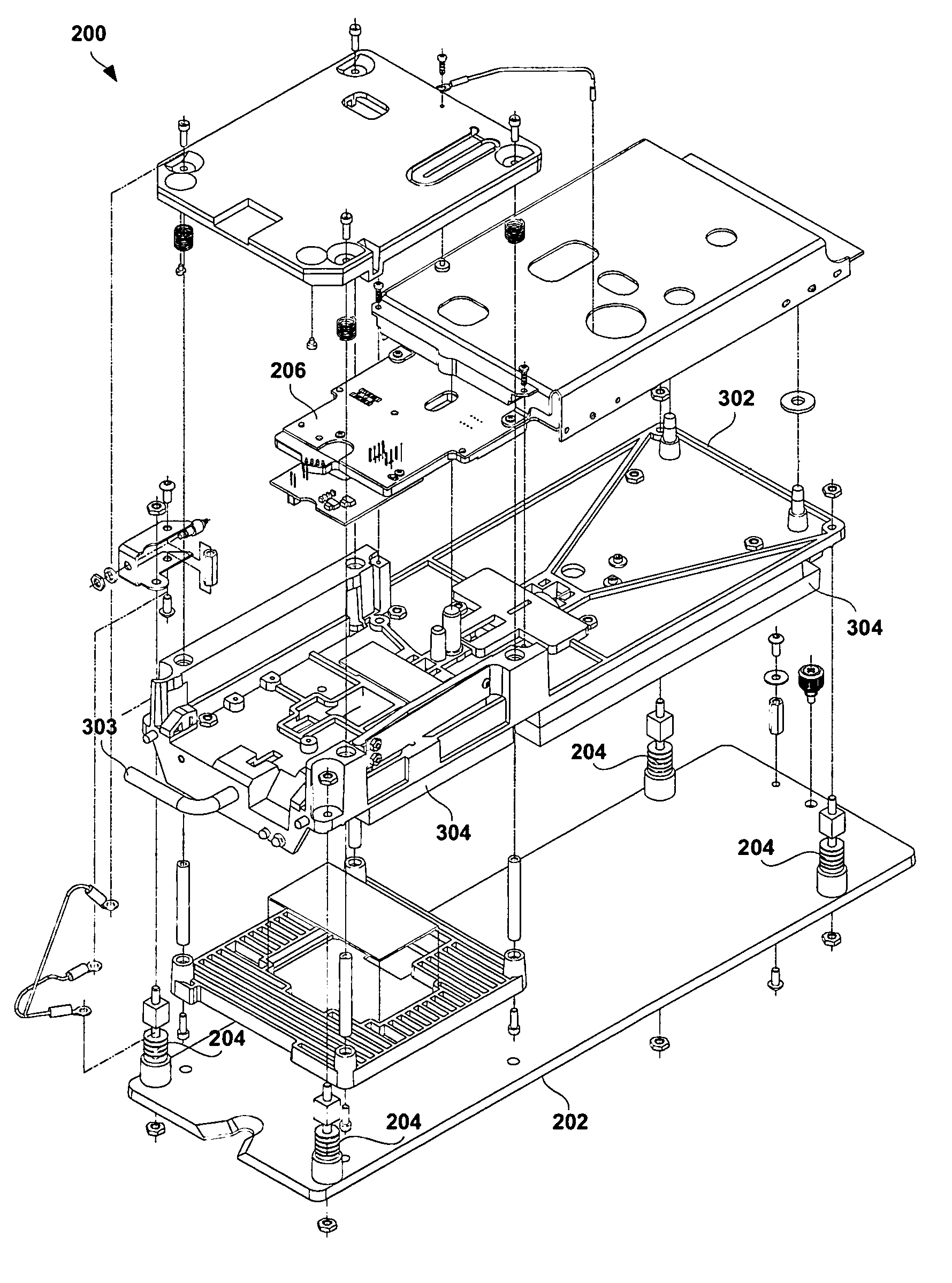Vibration isolating disk drive receiving stations and chassis used in the manufacture and/or testing of hard disk drives