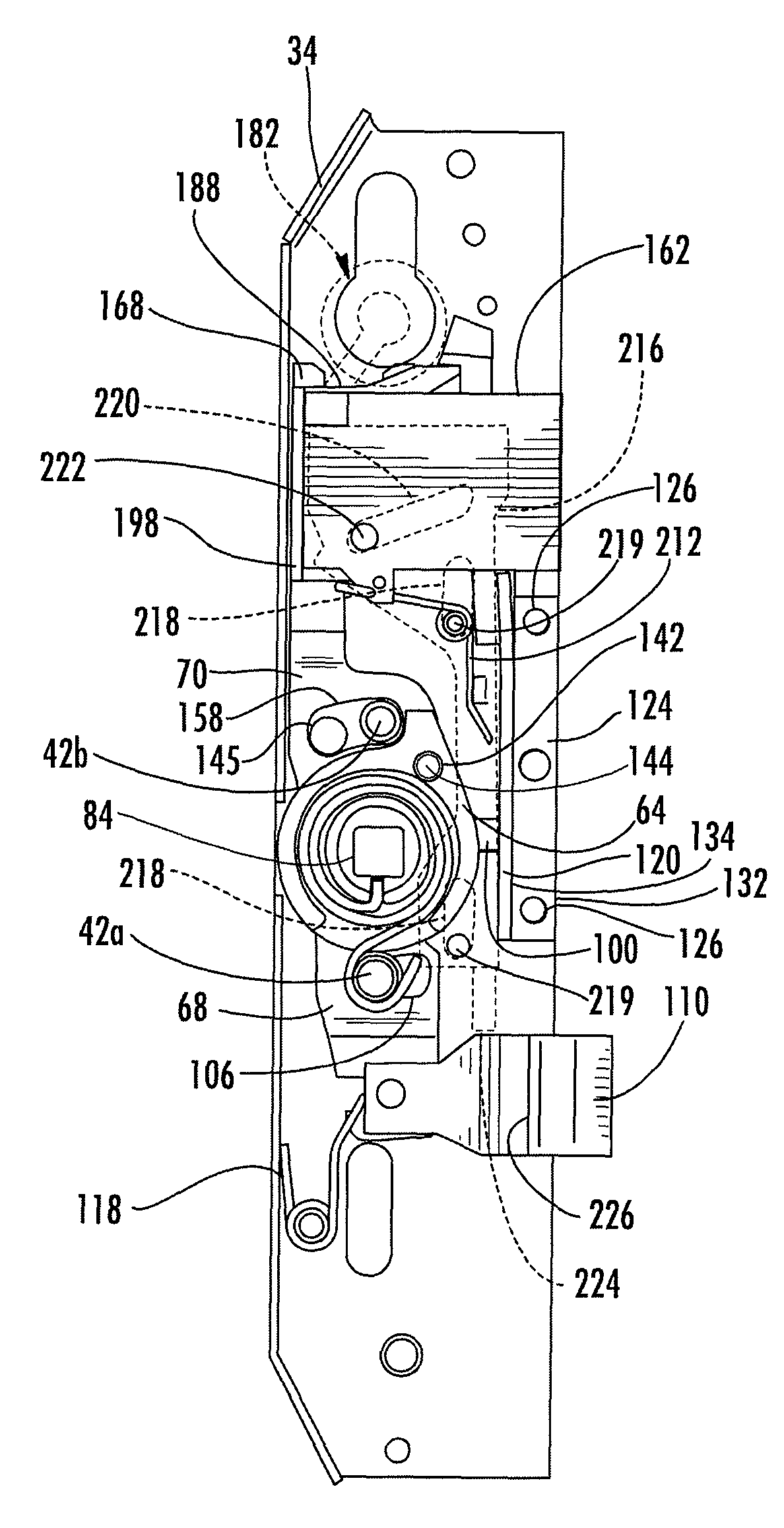 Lock assembly with anti-panic feature and associated method