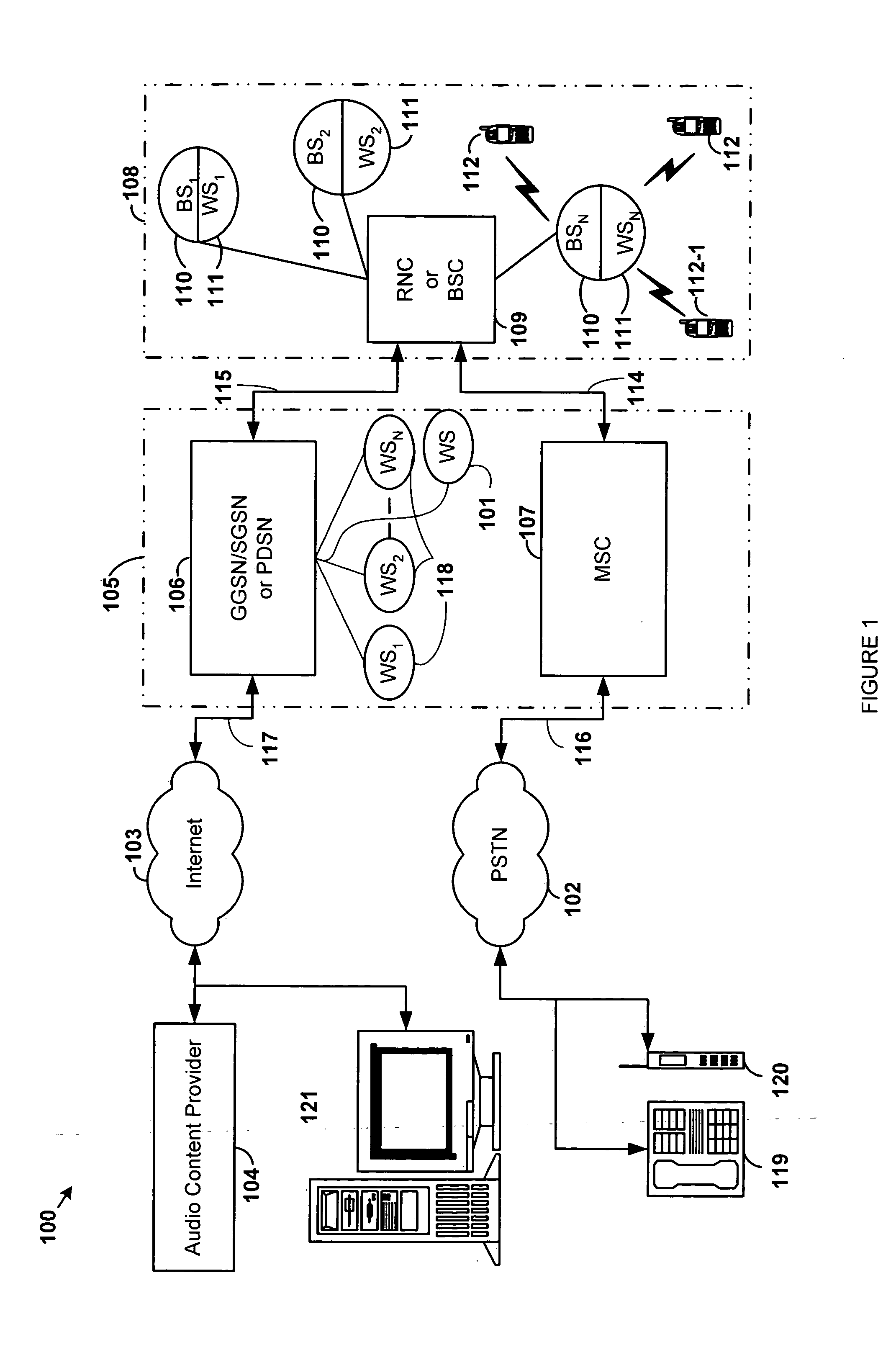 System and method for wireless delivery of audio content over wireless high speed data networks