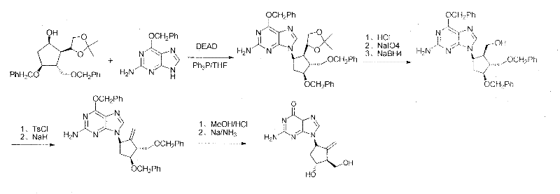 Novel synthesis process of entecavir monohydrate