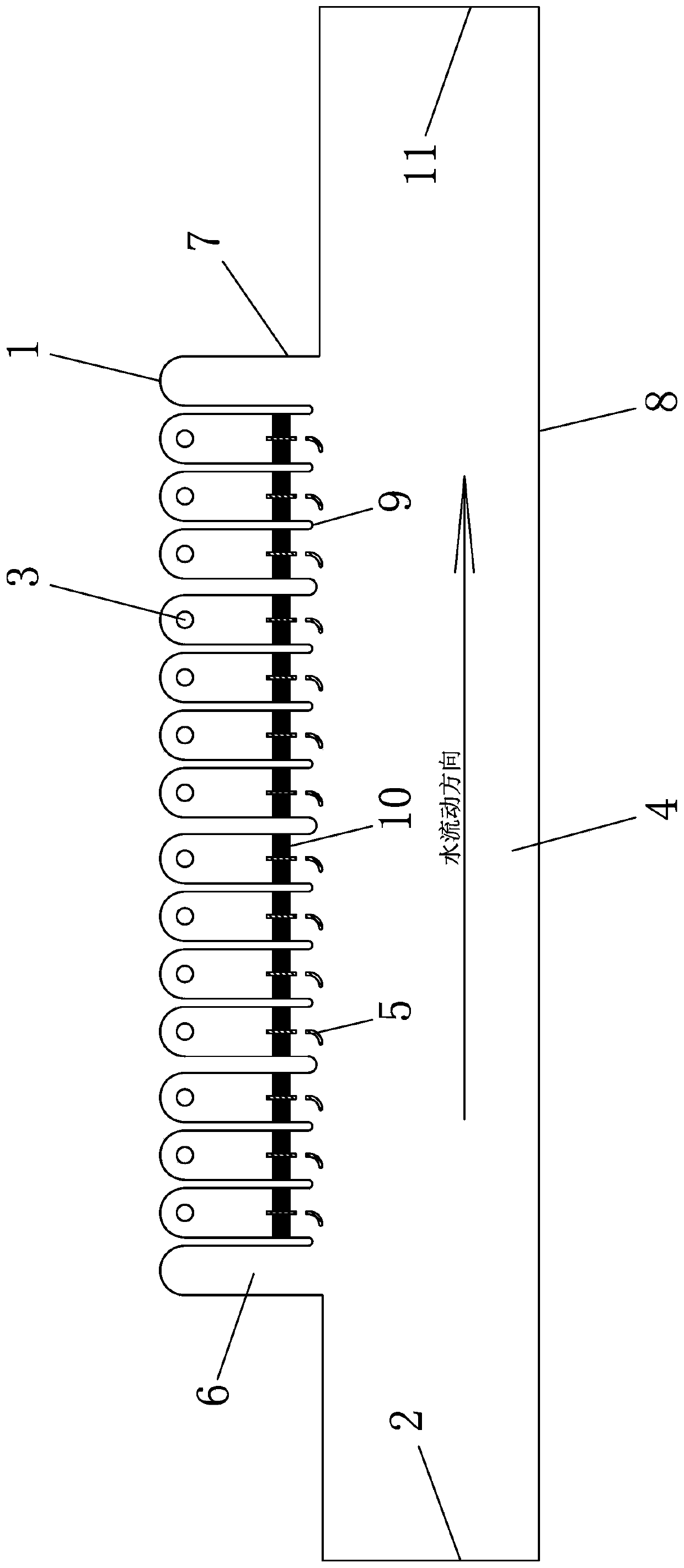 A combined diversion device for improving the flow state of the inlet pool of a lateral inlet pumping station