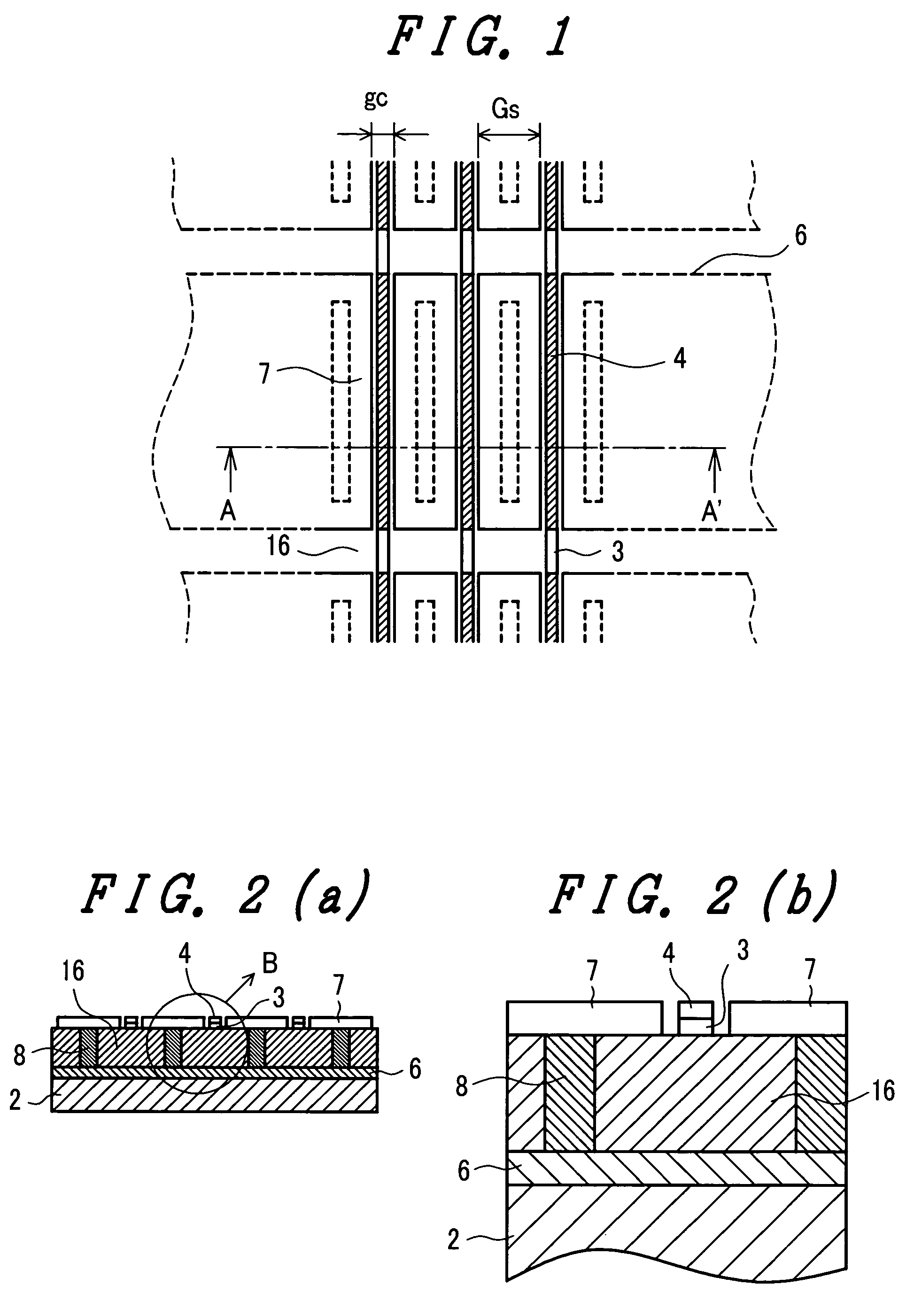 Flat panel display device with surfaces of cathodes and control electrodes lying in the same flat plane