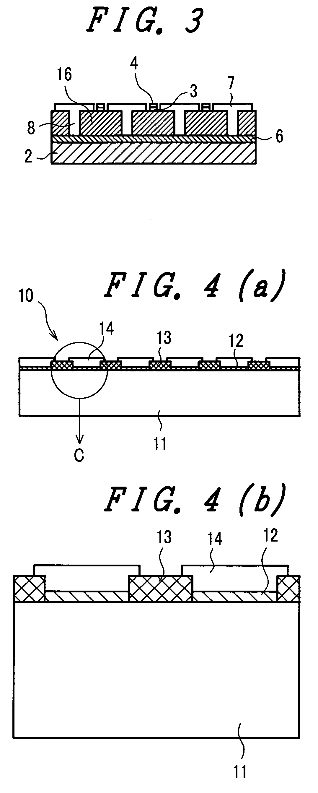 Flat panel display device with surfaces of cathodes and control electrodes lying in the same flat plane