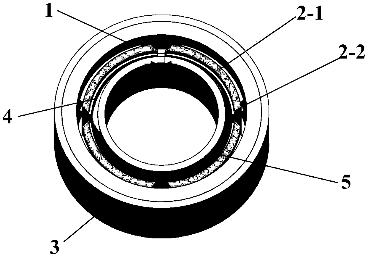 A double-coil radial spherical magnetic bearing